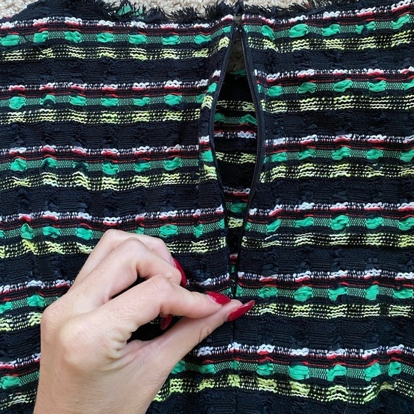 Proenza Schouler- Multicolored Cropped Frayed Tweed Sleeveless Top - Picture 9 of 10